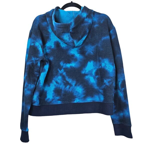 Champion Womens M Blue Tie Dye Pullover Hoodie Embroidered Spellout Logo Pockets - Picture 2 of 11